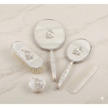 Gülüm 5li Ayna Tarak Fırça Pudralık Çeyiz Seti