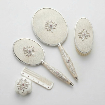 Gülüm 5li Ayna Tarak Fırça Pudralık Çeyiz Seti