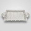 Gümüş Desenli Kristal Taşlı Servis Tepsisi lkm198