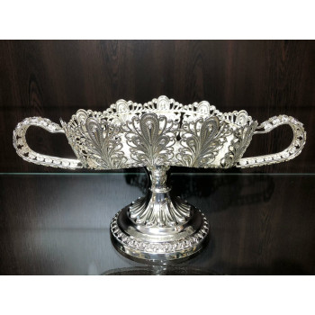 Gümüş Kristal Taşlı Ayaklı Gondol Çikolatalık LKM-288 Gümüş Kristal Taşlı Ayaklı Gondol Çikolatalık LKM-288