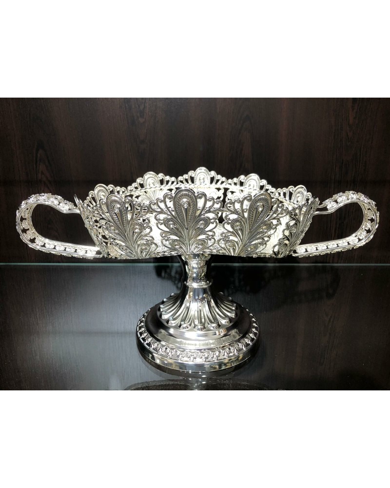 Gümüş Kristal Taşlı Ayaklı Gondol Çikolatalık LKM-288