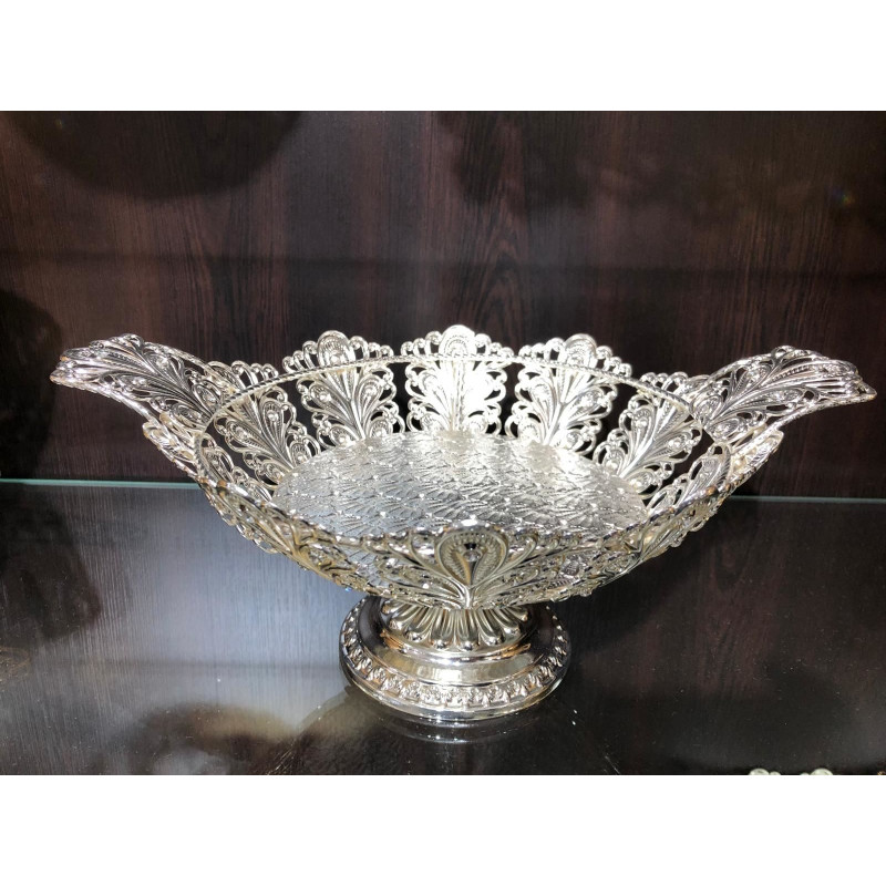 Gümüş Kristal Taşlı Ayaklı Gondol Çikolatalık LKM-421