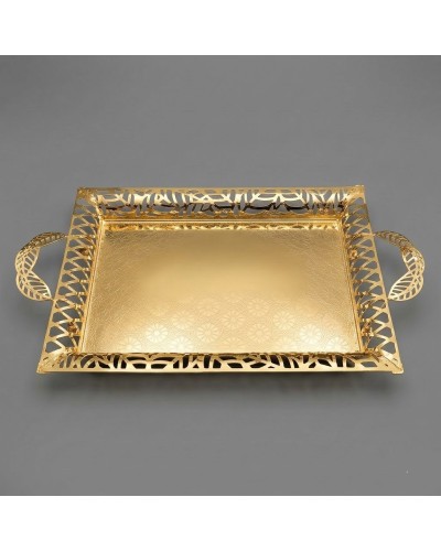 Gold Renk Ayaklı Tepsi Orta Boy Lkm-481 Gold - Lüks Sunum Tepsisi