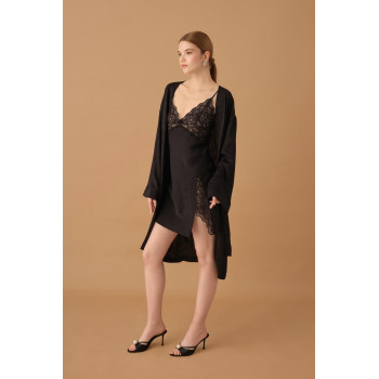 Pierre Cardin İpek Saten Altılı Gelin Çeyiz Takımı - Lx.25272 Black
