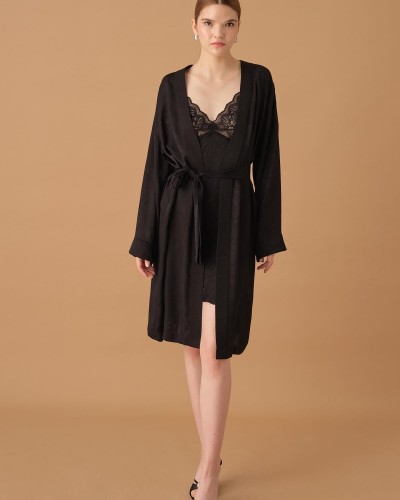 Pierre Cardin İpek Saten Altılı Gelin Çeyiz Takımı - Lx.25272 Black
