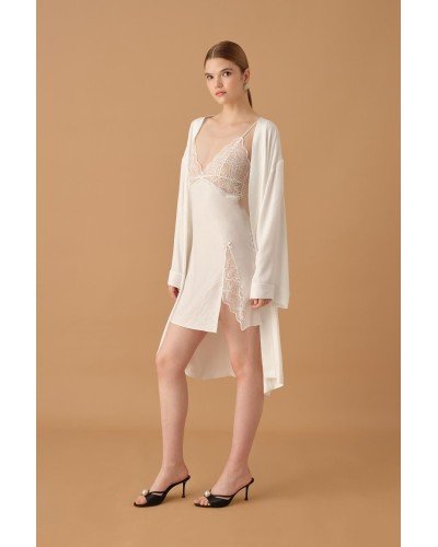 Pierre Cardin İpek Saten Altılı Gelin Çeyiz Takımı - Lx.25272 Ivory