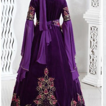 Kadife Özel Dikim 5 Parça Bindallı Kına Elbisesi Badegül