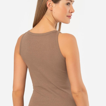 Kadin Halter Yaka Fitilli Atlet 3403/Kahve