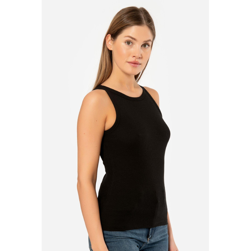 Kadin Halter Yaka Fitilli Atlet 3403/Siyah