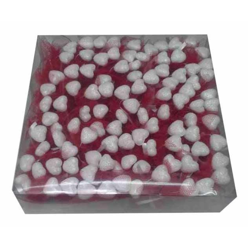 Kalp Beyaz Kına Kesesi 100 Adet