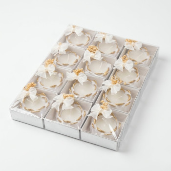 Alçı Tabanlı Kına Gecesi Mumu 12'li Paket - Kına Gecesi Dağıtmalık Hediyelik