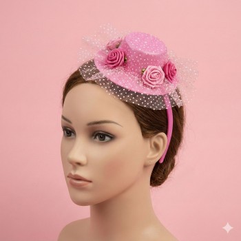 Kına Gecesi Mini Şapkalı Nedime Tacı Fusya