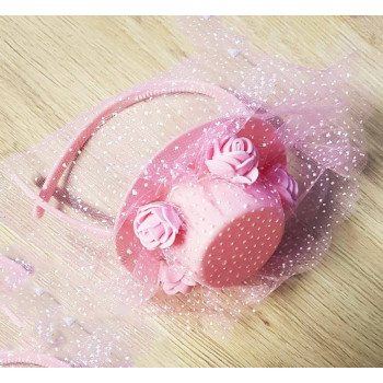 Kına Gecesi Mini Şapkalı Nedime Tacı Pembe