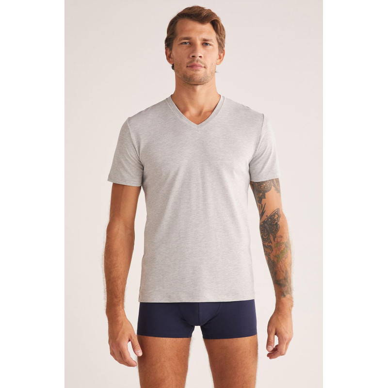 Kom Antonio V Yaka Pamuklu Erkek Tshirt