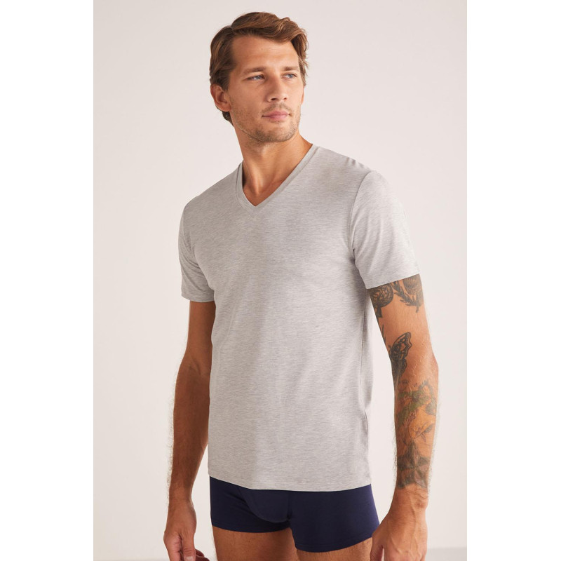 Kom Antonio V Yaka Pamuklu Erkek Tshirt