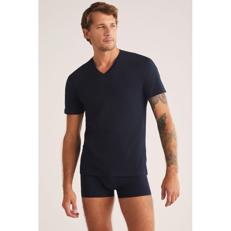 Kom Antonio V Yaka Pamuklu Erkek Tshirt