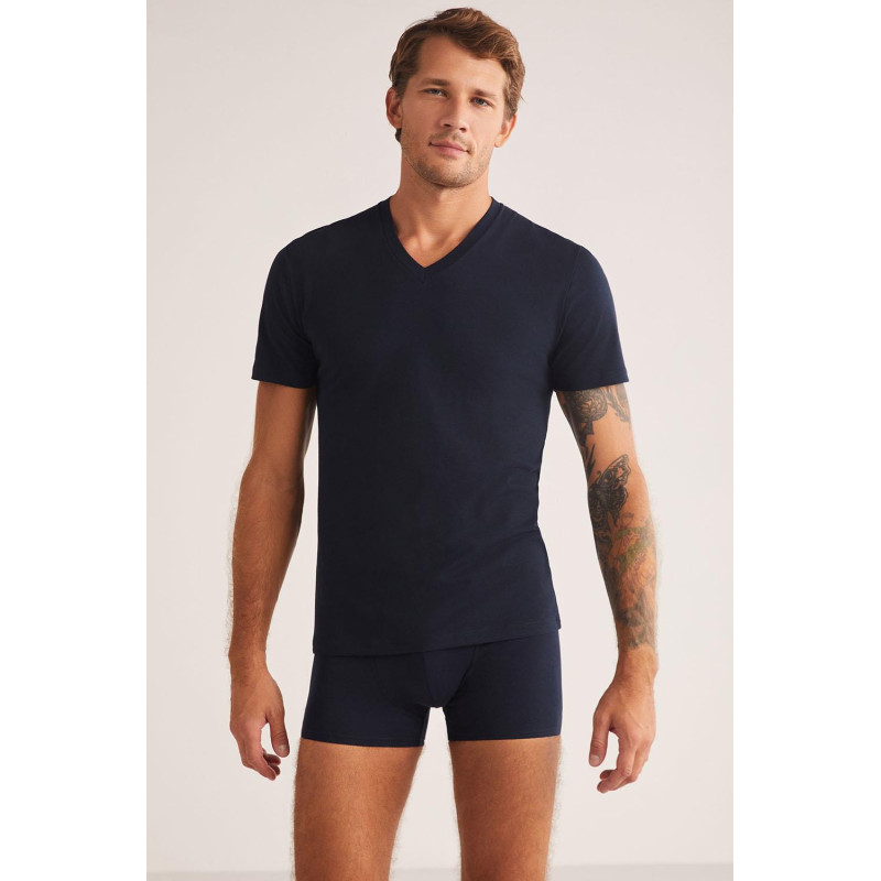 Kom Antonio V Yaka Pamuklu Erkek Tshirt