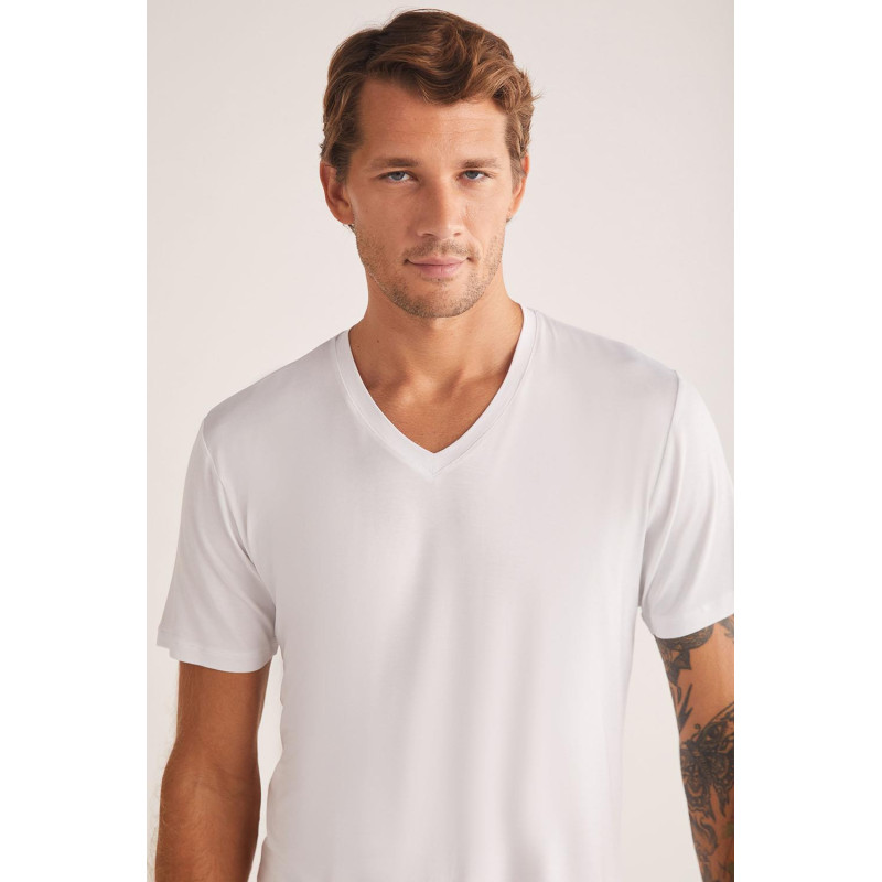 Kom Emilio V Yaka Modal Erkek Tshirt Byz