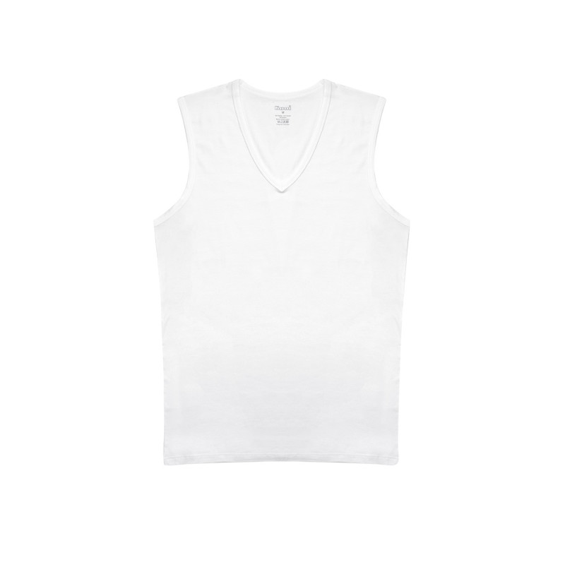 Kom Barny V Yakalı Pamuk 2 li Erkek Atlet Beyaz