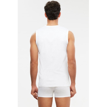 Kom Barry V Yakalı Pamuk 2 li Erkek Atlet Beyaz