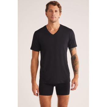 Kom Emilio V Yaka Modal Erkek Tshirt Lacivert