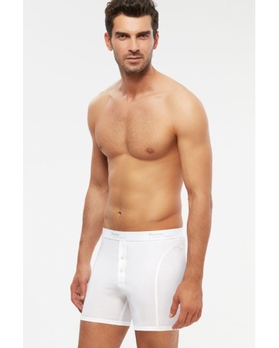 Kom Long Şort Erkek 2Lİ Boxer Beyaz