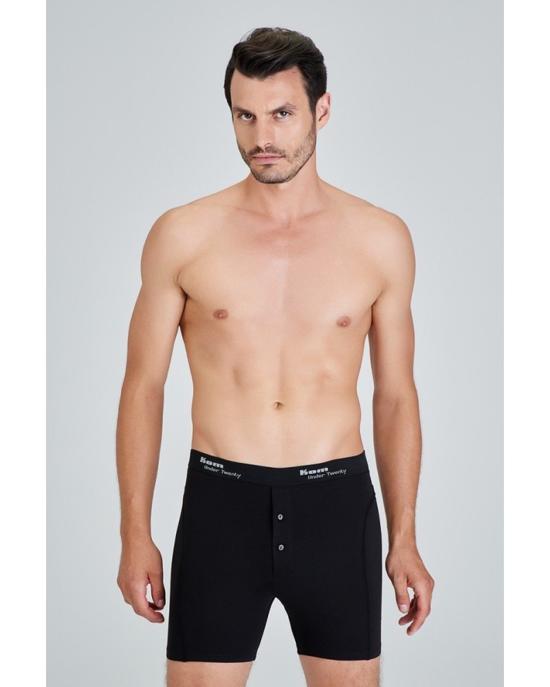Kom Long Şort Erkek 2'li Boxer Siyah 