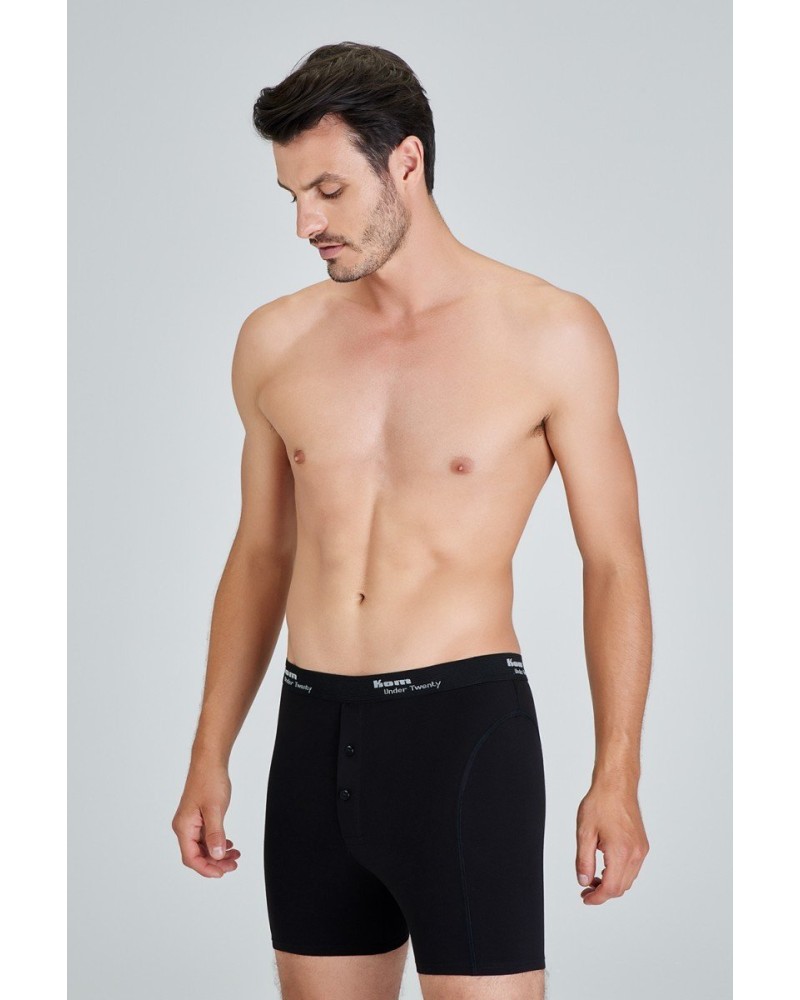 Kom Long Şort Erkek 2'li Boxer Siyah 