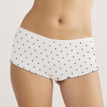 KOM Polka Puantiyeli Kadın Şort Beyaz