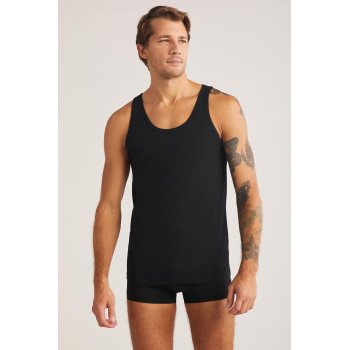 Kom Scott Askılı 2 li Basic Erkek Siyah Atlet