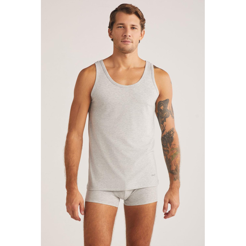 Kom Scott Askılı 2 li Basic Erkek Atlet Gri Kom Scott Askılı 2 li Basic Erkek Atlet Gri