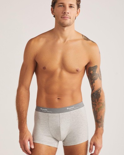 Kom Tight Gri 2'li Şort Boxer 2'li Avantajlı Paket