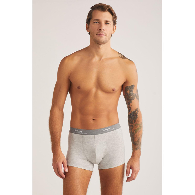 Kom Tight Gri 2'li Şort Boxer 2'li Avantajlı Paket