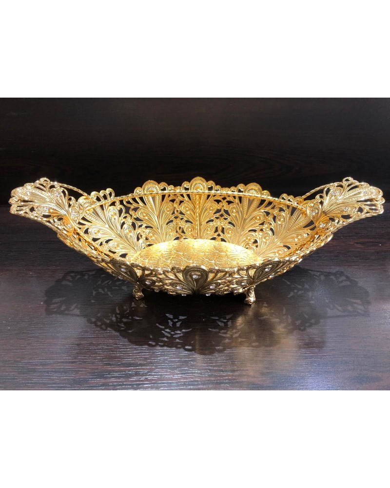 Kristal Taşlı Ayaklı Gold Gondol Çikolatalık LKM-410