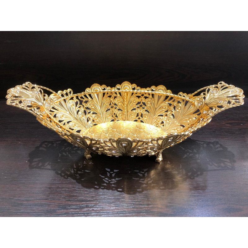 Kristal Taşlı Ayaklı Gold Gondol Çikolatalık LKM-410