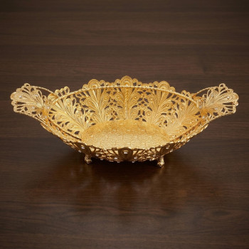 Kristal Taşlı Ayaklı Gold Gondol Çikolatalık LKM-410