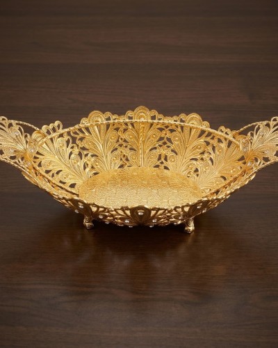 Kristal Taşlı Ayaklı Gold Gondol Çikolatalık LKM-410
