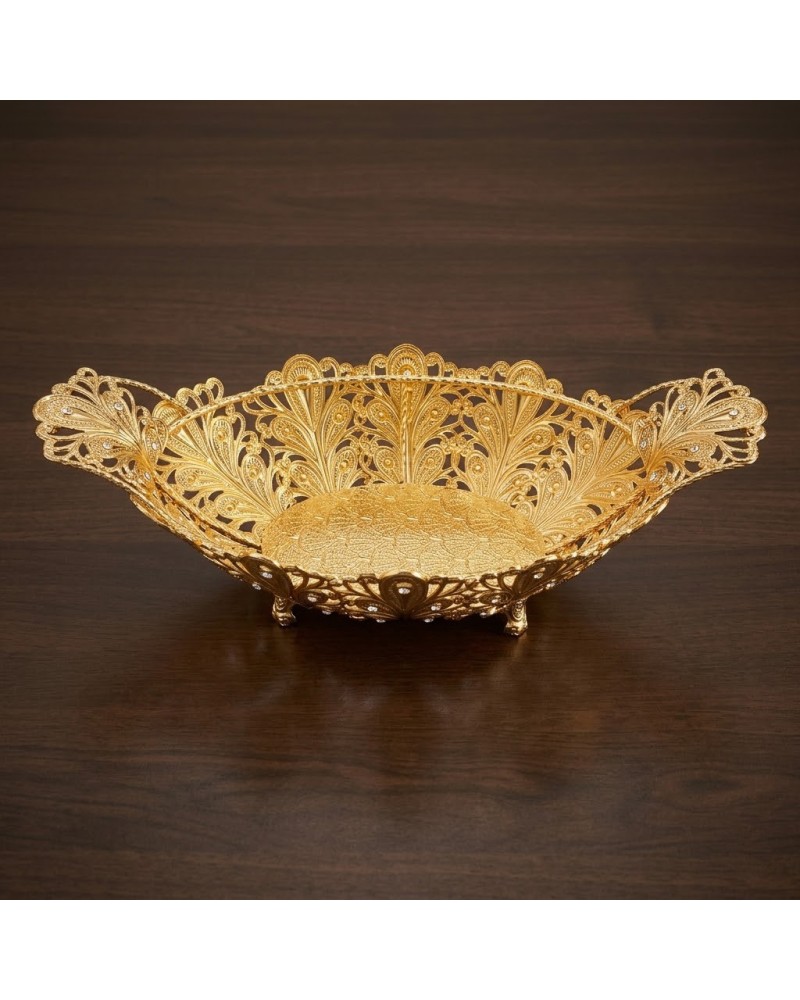 Kristal Taşlı Ayaklı Gold Gondol Çikolatalık LKM-410