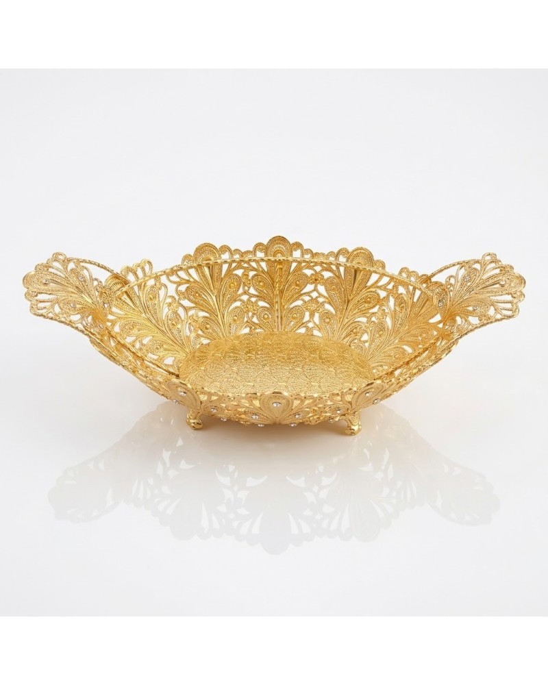 Kristal Taşlı Ayaklı Gold Gondol Çikolatalık LKM-410