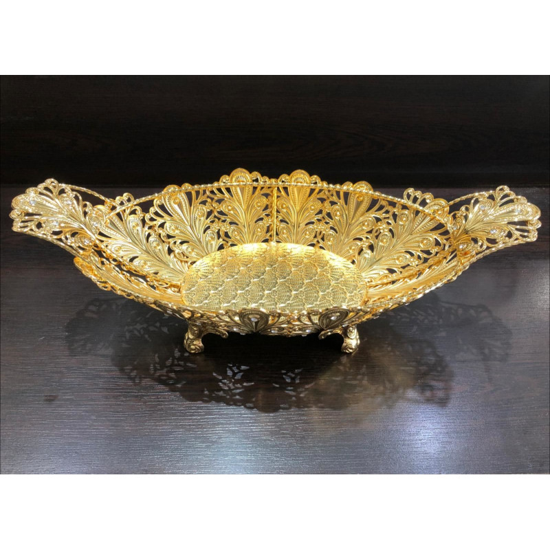 Kristal Taşlı Ayaklı Gold Gondol Çikolatalık LKM-412 Kristal Taşlı Ayaklı Gold Gondol Çikolatalık LKM-412