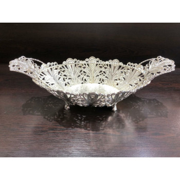 Kristal Taşlı Ayaklı Gümüş Gondol Çikolatalık LKM-411 Kristal Taşlı Ayaklı Gümüş Gondol Çikolatalık LKM-411
