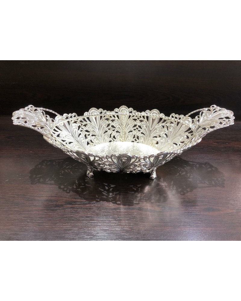 Kristal Taşlı Ayaklı Gümüş Gondol Çikolatalık LKM-411 Kristal Taşlı Ayaklı Gümüş Gondol Çikolatalık LKM-411