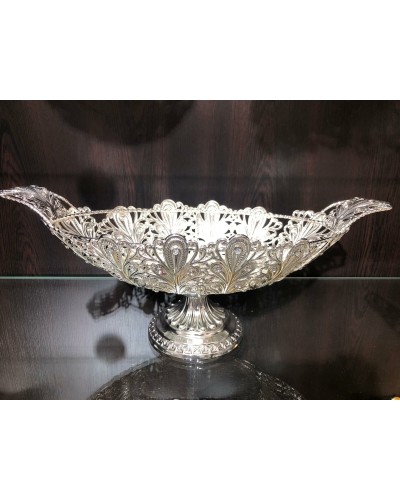 Kristal Taşlı Ayaklı Gümüş Gondol Çikolatalık LKM-441 Kristal Taşlı Ayaklı Gümüş Gondol Çikolatalık LKM-441