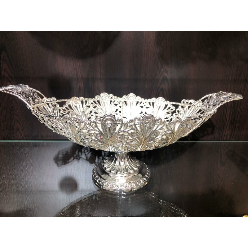 Kristal Taşlı Ayaklı Gümüş Gondol Çikolatalık LKM-441 Kristal Taşlı Ayaklı Gümüş Gondol Çikolatalık LKM-441