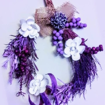 Lila Mor Elit Kapı Süsü