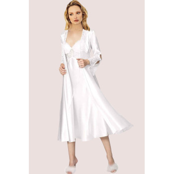 Lovela 2006 Altılı Saten Gecelik Sabahlık Çeyiz Takımı Ekru