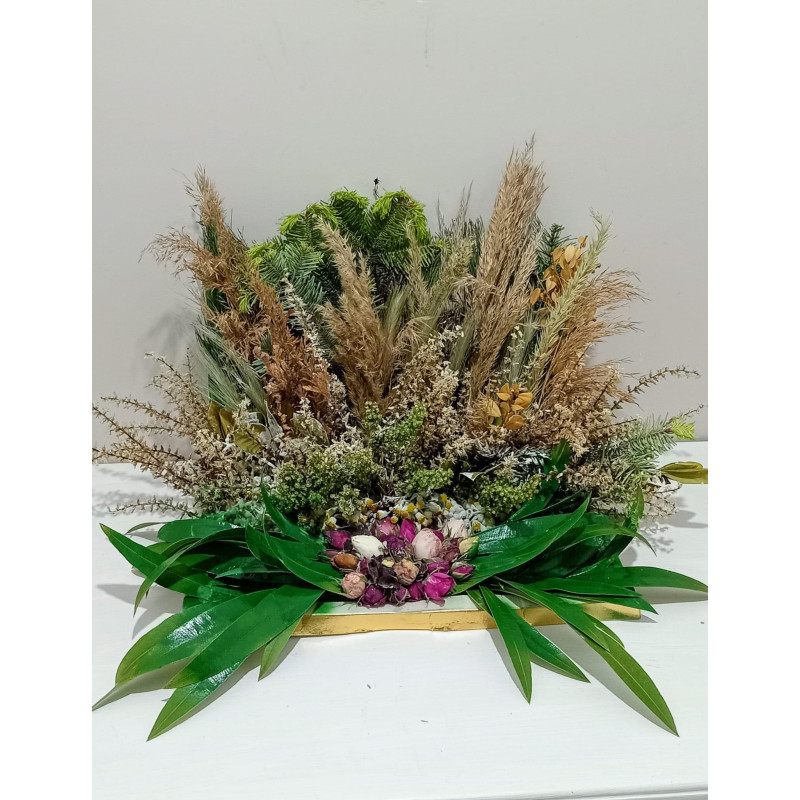 Dekoratif  Kurutulmuş Canlı Çiçek Aranjmanı