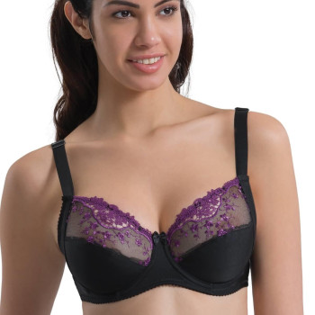 MOR SİYAH MI Emay 136 C Balenli Toparlayıcı Dantelli Sütyen