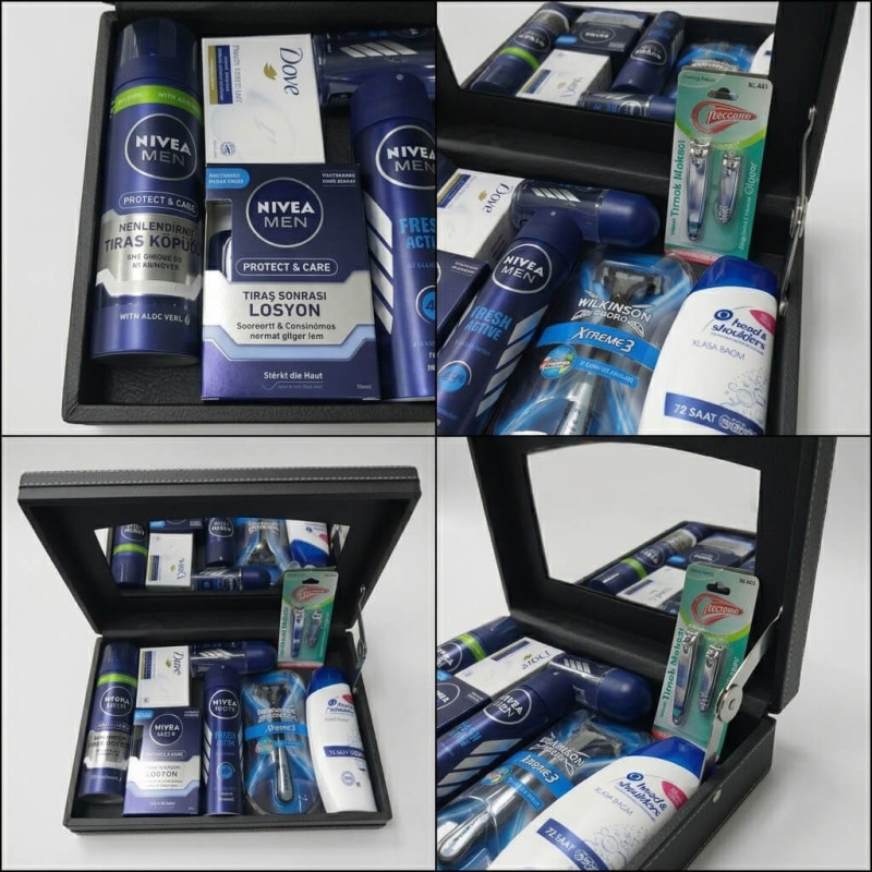 Nivea 8li Deri Aynalı Kutuda Traş Tırnak Seti Hediyeli