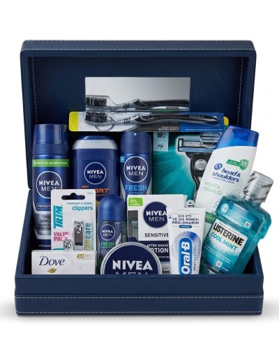 Nivea Erkek Bakım ve Damat Tıraş Seti 15 Parça Aynalı Kutulu + Terlik Hediyeli